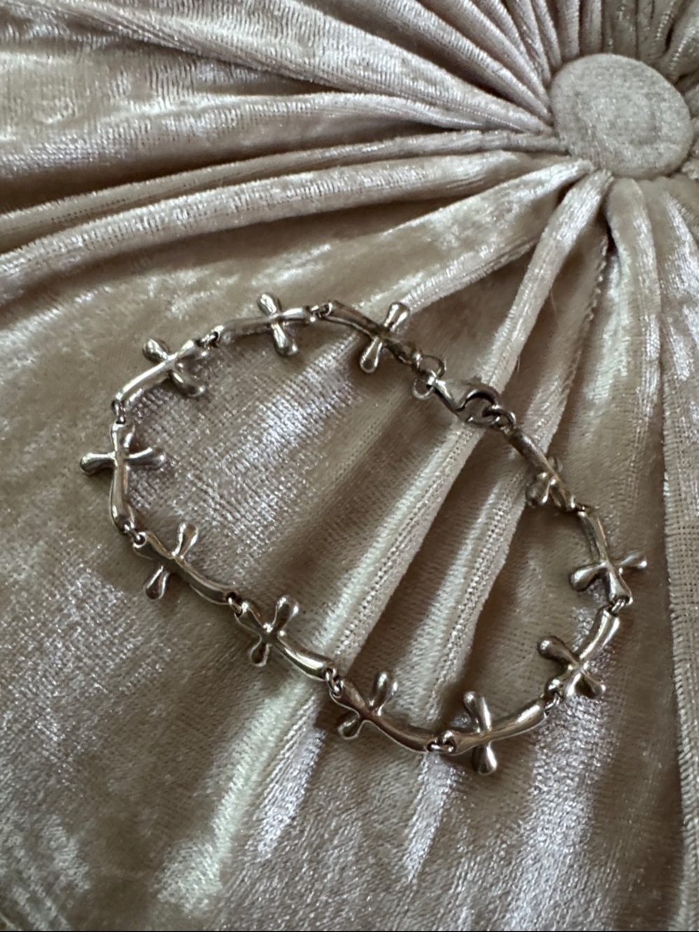 Sterling Silver Cross Link Bracelet